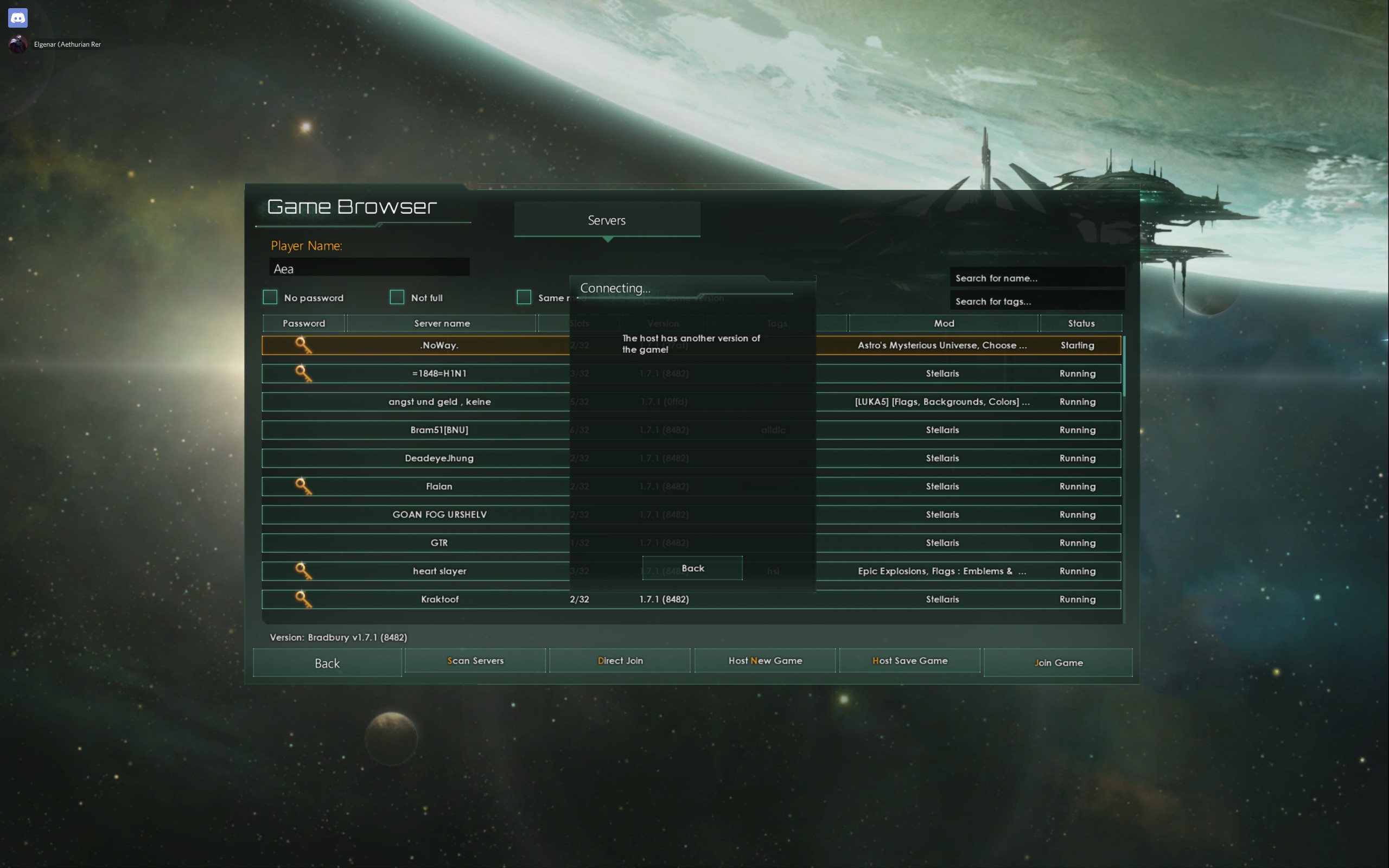 The host has another version of the game... | Paradox Interactive Forums