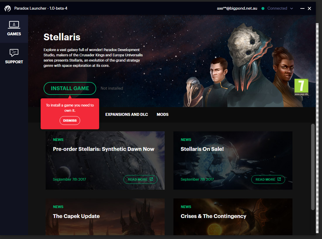 Paradox launcher doesn't think I own Stellaris | Paradox Interactive Forums