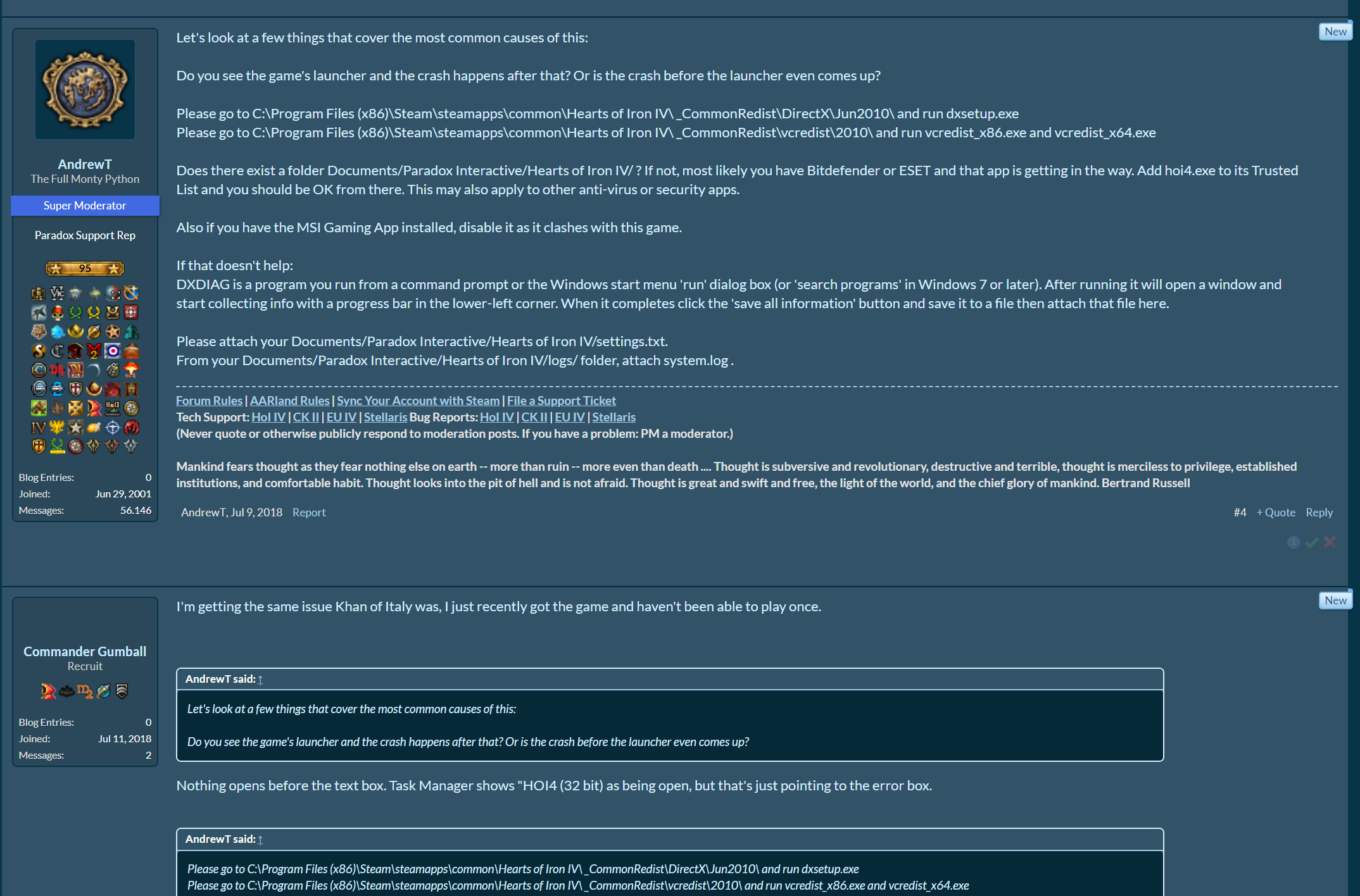 Crash after launching game | Paradox Interactive Forums