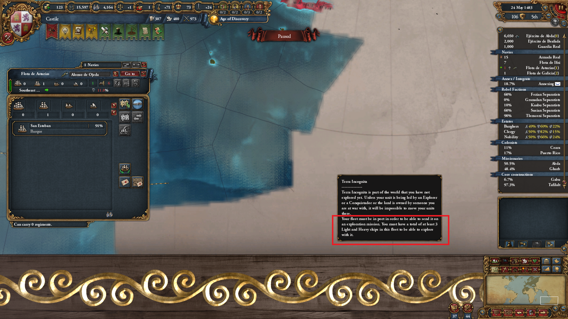 Bug report - Discovery ledger, Terra incognita | Paradox Interactive Forums
