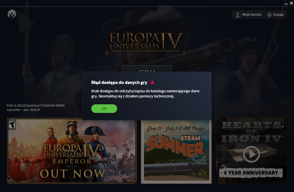 Can't start game, help please! | Paradox Interactive Forums