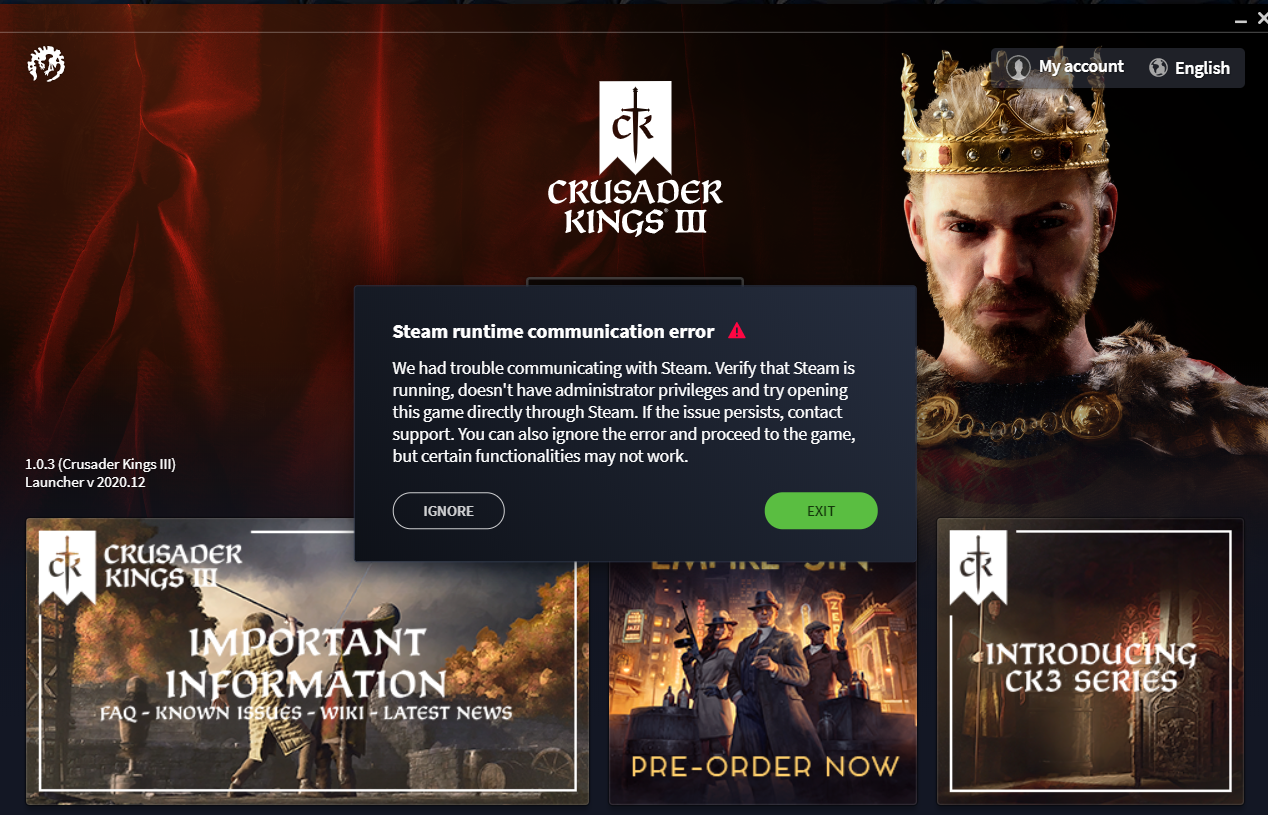 Cant get into a game | Paradox Interactive Forums