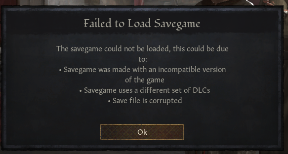 Failed to Load Savegame | Paradox Interactive Forums