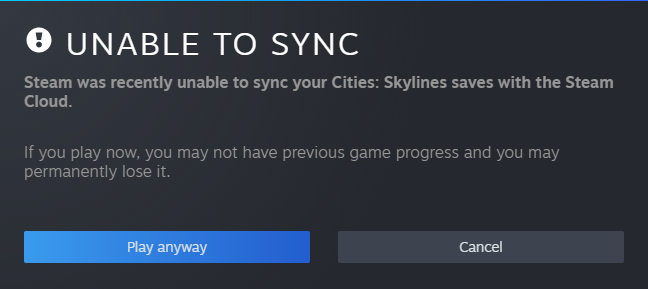 Cities: Skylines (Steam) - Steam cloud save error | Paradox Interactive ...