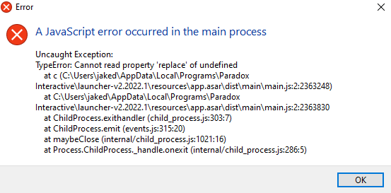 Javascript error upon launching Stellaris | Paradox Interactive Forums