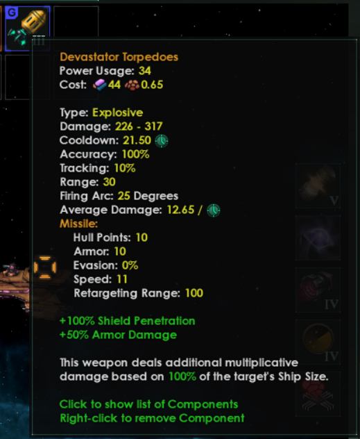 Torpedo tooltip