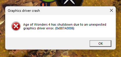 Duplicate - Graphics Driver Error | Paradox Interactive Forums