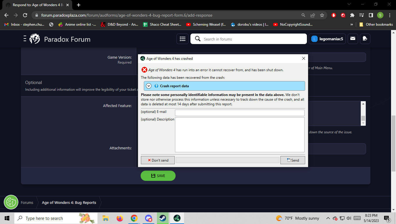 Game crashes after confirming faction FIX FOUND | Paradox Interactive ...