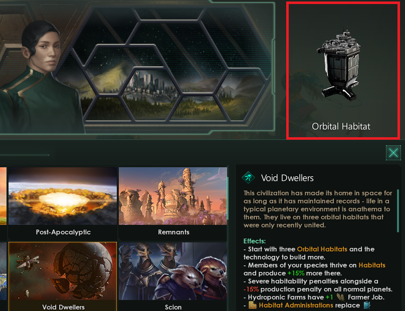 Will there also be previews for orbital habitats when selecting ship