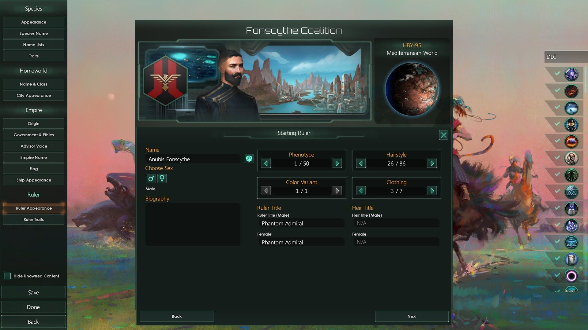 Stellaris Custom Empire rulers being randomized on game start