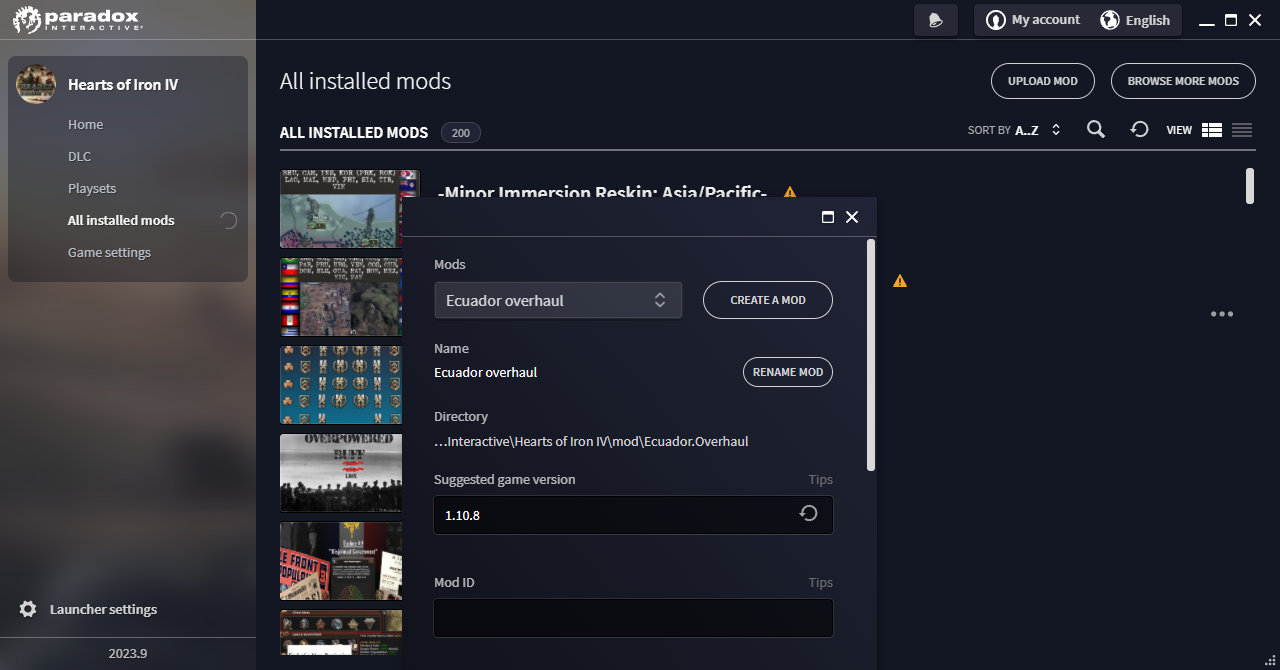 I can't upload my mod | Paradox Interactive Forums